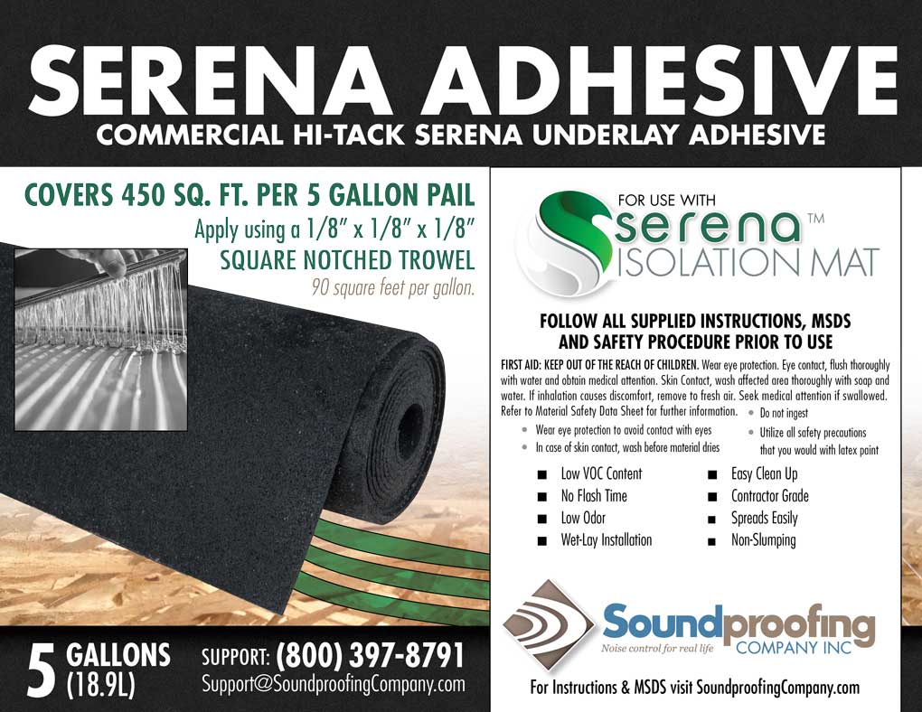 Serena Underlay Mat Adhesive Soundproofing Floors