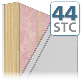 Four Layers of Drywall Wall Assembly - 44 STC