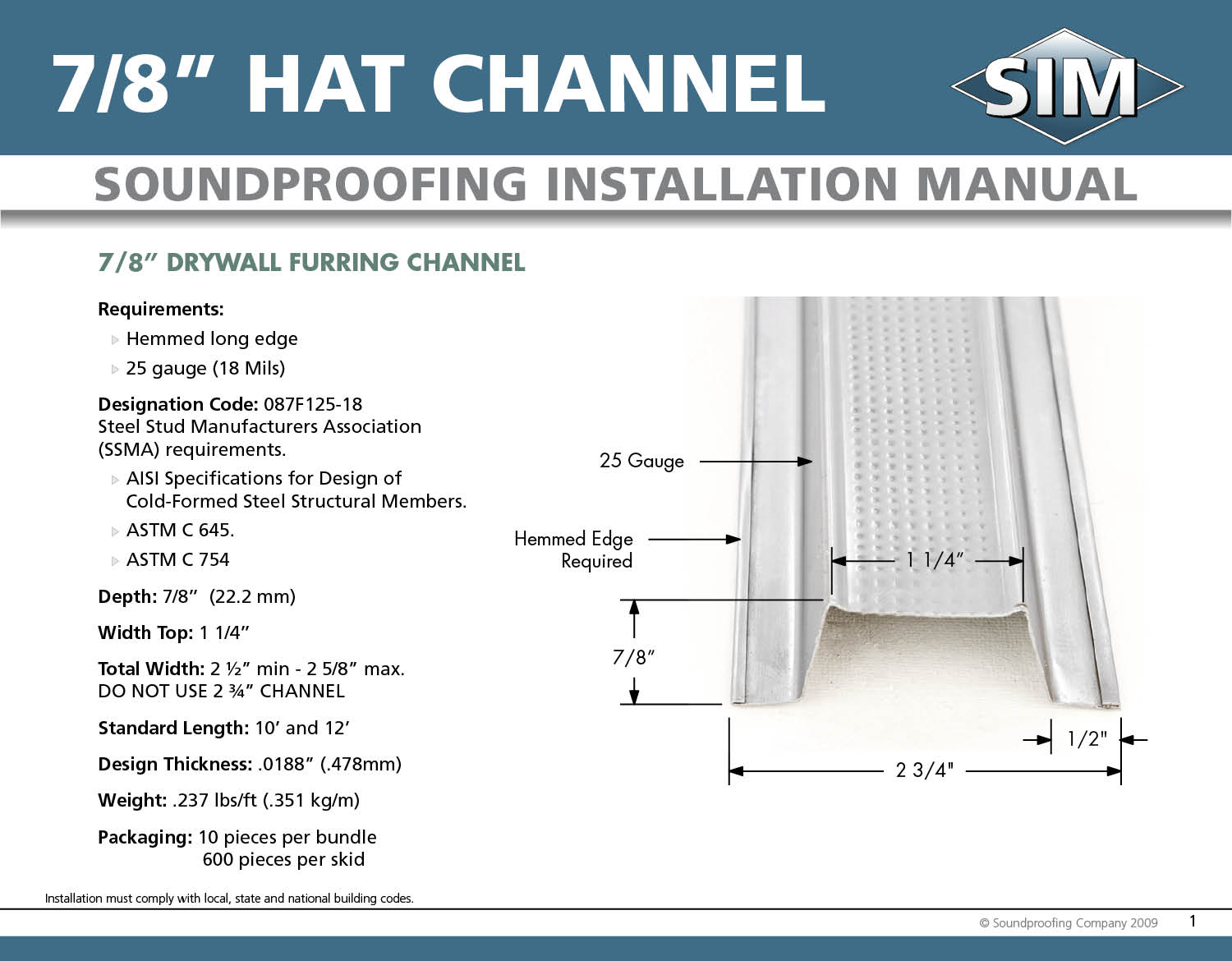 SIM Drywall Furring Channel Soundproofing Company