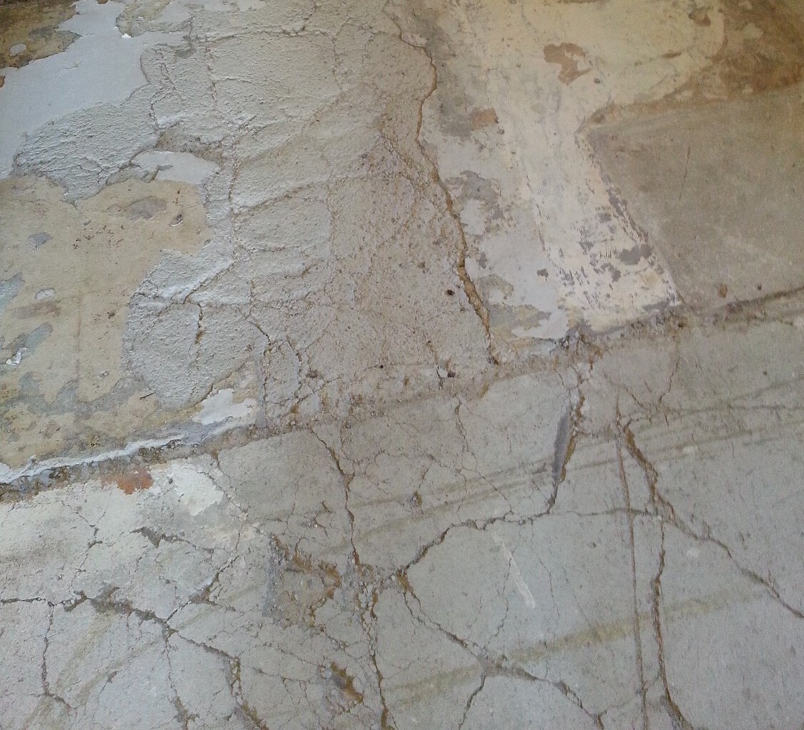 Poured gypsum floors fail over time because of their fragile